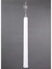 CC Christmas Decor 42" Snow Drift Crystal Snowflakes Tassel Christmas Ornament