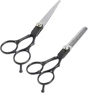 Ipetboom 2pcs Haircut Scissors Professional Barber Shears with Teeth and Straight Scissors for Hairdressing for Home and Salon Use Durable and Resistant