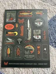 Sheet Of 19 Benchmade Knives Shot Show 2025 Stickers/Decal Knife Fishing Hunt