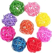 CORHAD 50pcs Parrot Chewing Toy Budgie Chew Toys Rattan Vase Parrot Plaything Bird Chew Toy Rattan Ball Toy Vine Rattan Balls Home DIY Rattan Ball Rattan Balls Toy Grass and Vines