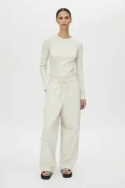 Cella Monogram Elastic Pant in Bone - CAMILLA AND MARC® C&M