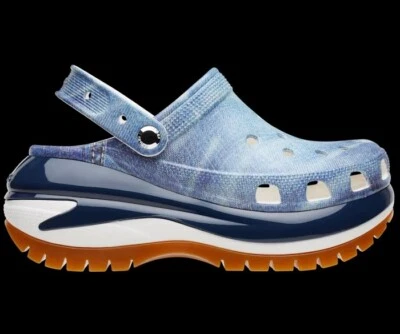 Crocs Classic Mega Crush Denim Clog Women’s Size 9