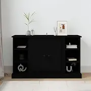 Black Sideboard Dining Room Storage, Buffet Table, Kitchen Cabinets, Side, Modern Furniture, 100x35.5x60 cm Engineered Wood
