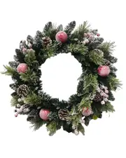 The Frosted Orchard Wreath 24.5" 60cm Battery Lights