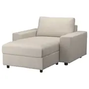 VIMLE chaise longue, with wide armrests/Gunnared beige