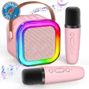 Kids Karaoke Machine, Karaoke Machine with 2 Wireless Microphone, Mini Bluetooth