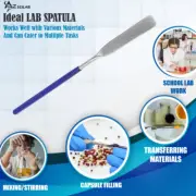 New Stainless Steel Micro Lab Scoop Flat Spatula Sampler, Vinyl Grip Handle 6"