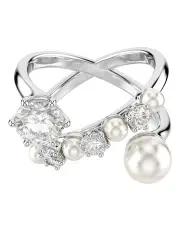 [Swarovski] Matrix Cocktail Ring Crystal Pearl in White