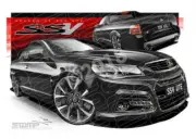HOLDEN VF SSV UTE PHANTOM BLACK A3 FRAMED PRINT (HC733)