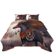 Wind Walker Attractive Native American Horse Coverlet
