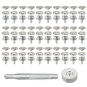 Set of 30 Large White Buckle Button Fasteners with 10mm Screws for DIY Crafting