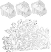 VALICLUD 200 Pcs High Realism Ice Cubes Clear Ice Cubes Unique Home Decor Reusable Plastic Ice Rocks Clear Fake Ice Rocks for Home Decor