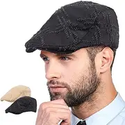 [LADYBRO] Ivy Hat Newsboy Cap Men - 30% Wool Hats for Men Irish Tweed Flat Cap Gatsby Hat