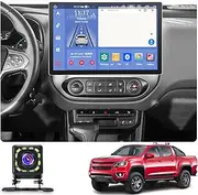 Android 10 Octa Core Car Stereo for Chevrolet Colorado (2015-2017) 13.3 inch Multifunctional Touch Screen Auto Navigation System, Car Radio with Carplay GPS WiFi BT FM + Backup (Size:4+64 G)