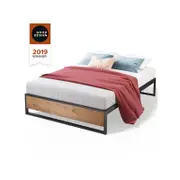 Zinus Single Ironline Bed Frame Wood & Metal Bed Base Bamboo Kids - 35cm High