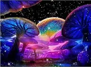 Tapestry Wall Hanging UV Tapestry 78.7x59.1 Inch Large Tapestry Wall Hanging 3D Mushroom Printed Blacklight Tapestry Glow in The Dark Tapestry for Home Wall Decor