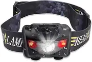 Boolavard Mini HeadLamp 4 Light Modes Waterproof R3+2 LED Super Bright Headlight Headlamp Torch Lantern with Headband Use 3xAAA batterys