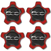 Alloy Wheel Centre Cap Hub Set Of 4 For Fiat 500X Red Caps 16 Inch 15-22