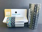 Washi Tape Scotch Expressions & Hand Made Modern 4 Total Rolls Black & Silver