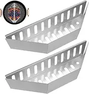 [NQEUEPN] 2pcs Charcoal Basket Stainless Steel Char Holder, 15 Inches Long Steel Grill Basket Charcoal Fuel Holder Charcoal Container for Weber BBQ Outdoors Indoors (Silver)