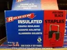 ARROW STAPLES INSULATED 1/4" X 1/4" BLACK FOR T59 STAPLERS WIRE TACKERS 591168BL