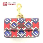 Gucci 692957 Gg Etiquette Bag Holder Geometric Logo Pet Keychain Red Unisex Used