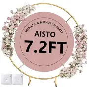 Round Backdrop Stand 7.2FT Arch Balloonen Metal Circle Garland 7.2 FT Gold