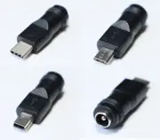 Car DC Power Charger Plug Adapter Female 5.5mm x 2.1mm to USB C Mini Micro B