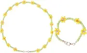 [LIFKOME] Acrylic Bead Bracelet Necklace Kit 2pcs Set Girls Boys and Girls Jewelry for Dance Party Photo