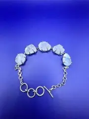 Moonstone 50.75 ctw Fancy Bracelet in Sterling Silver (6.50-8.0In) Rough Rainbow