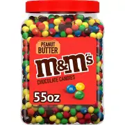 M&M'S Peanut Butter Milk Chocolate Candy Bulk Jar 55 oz