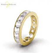 3.5ctw Asscher Diamond Channel Set Eternity Band 14K Yellow Gold (H-I/VS2-SI1)