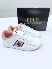 POLO RALPH LAUREN, QUILTON BEAR TODDLER SNEAKERS, COLOR WHT/ROSE/NVY, SIZE 10