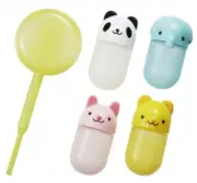 Torune Japan Mini Animal Bottle Sauce Case Tarebin with Dropper 4 pcs