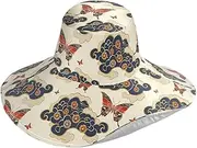 [Yoogain] Traditional Chinese Pattern Butterflies Cloud Foldable Large Sun Hats for Women for Summer Decorative Sun Hats uv Protection for Womens Running Beach Must Gorras para Mujer, Traditional Chinese