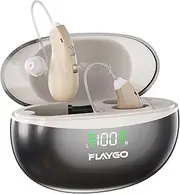 Flaygo Rechargeable Hearing Aids for SeniorsHearing Loss (Not Hearing Amplifier) Latest 16.Channel Digital OTC Hearing Aid with IntelligentNoise Cancellation for Adults,Beige