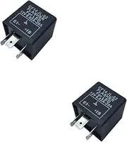 ERINGOGO 2pcs 3 Led Flasher Relay 3 Pin Cf14 Fix Blinking Light Issue Black Led Car Supplies