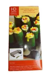 HD Designs Chili Pepper Grill Rack Corer Holds 18 Non Stick New