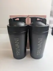 Stainless Steel Shaker Cup 16.9oz BPAFree Lid, Wire Wisk, Black Truvani Set Of 2