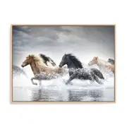 Artey | Horse Run V - Framed Canvas - Natural Frame - 60 x 80cm