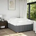 Bed Frame without Mattress Dark Grey Double Fabric vidaXL
