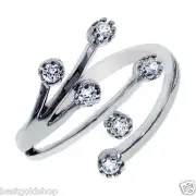 Stylish Tree Branch CZ Toe Ring Real Solid 925 Sterling Silver ONE SIZE FITS ALL