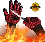 Heat-Resistant BBQ Gloves – Withstand Up to 1472℉, Washable Silicone Grill Glove