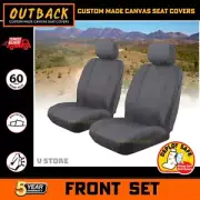 FRONT CANVAS Seat Covers For Ford Ranger PX2 PX3 XL XLS XLT Wildtrak 15-22 CHA