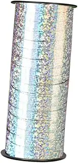 BCOATH 1 PCS 100 Metallic Silver Crimped Curling Ribbon Roll Balloon Ribbons for Party Decoration Present Wrapping Crafts and Florist Arrangements