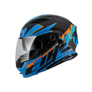 【SOL Helmets】SM-5可掀式安全帽 (裂變_消光黑/藍橘) ｜ SOL安全帽官方商城