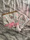 Hello Kitty White Spring Flowers Plush Throw Blanket 50x70 Inches With Hanger