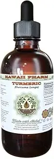Turmeric Alcohol-Free Liquid Extract, Organic Turmeric (Curcuma Longa) Dried Rhizome Glycerite Natural Herbal Supplement, Hawaii Pharm, USA 2 fl.oz