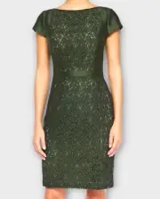 Tory Burch Women’s Mariana Dress Size 4 Lace Jacquard Douglas Fir Feminine NWT