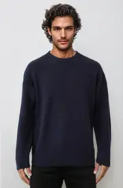 Navy Fisherman Rib Jumper - Tradewinds By Ansett